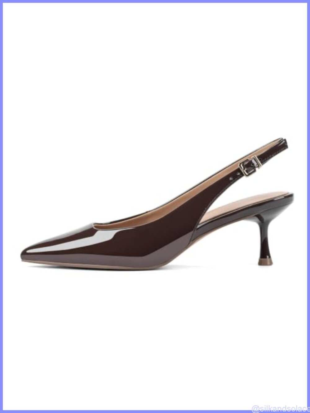 Slingback Kitten Low Heels Pointed Toe Closed Toe Pumps for Women